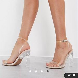Asos Design Norton Clear Barely There Heeled Sandals